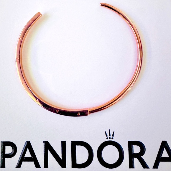 PANDORA Signature I-D Open Bangle - Rose Gold - Picture 4 of 15